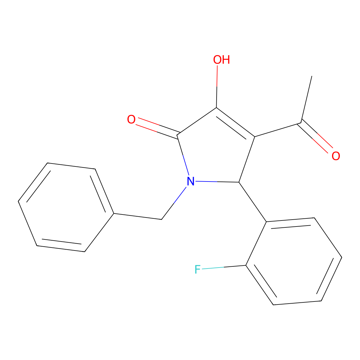 4-acetyl-1-benzyl-5-(2-fluorophenyl)-3-hydroxy-1,5-dihydro-2H-pyrrol-2-one molecular structure, CAS 312502-03-7