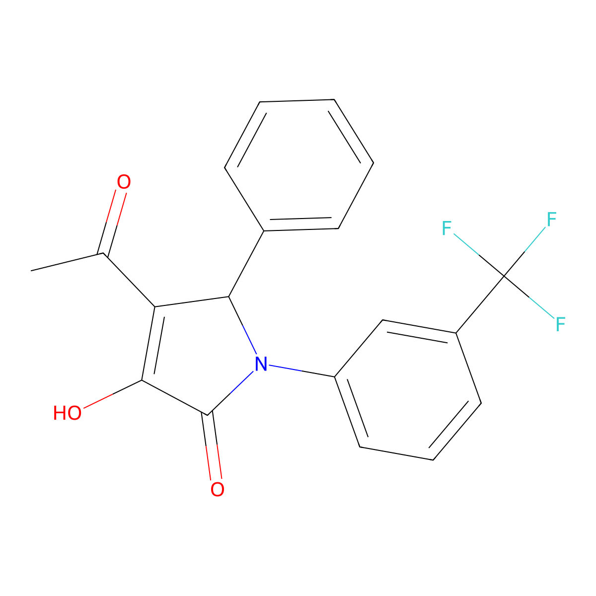 3-acetyl-4-hydroxy-2-phenyl-1-[3-(trifluoromethyl)phenyl]-2H-pyrrol-5-one molecular structure, CAS 312502-07-1