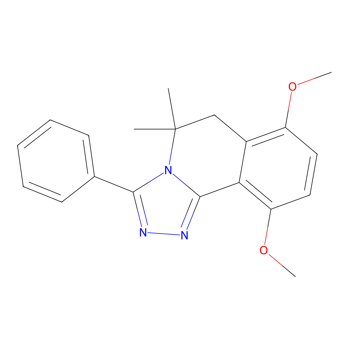 7,10-dimethoxy-5,5-dimethyl-3-phenyl-6H-[1,2,4]triazolo[3,4-a]isoquinoline molecular structure, CAS 312502-25-3