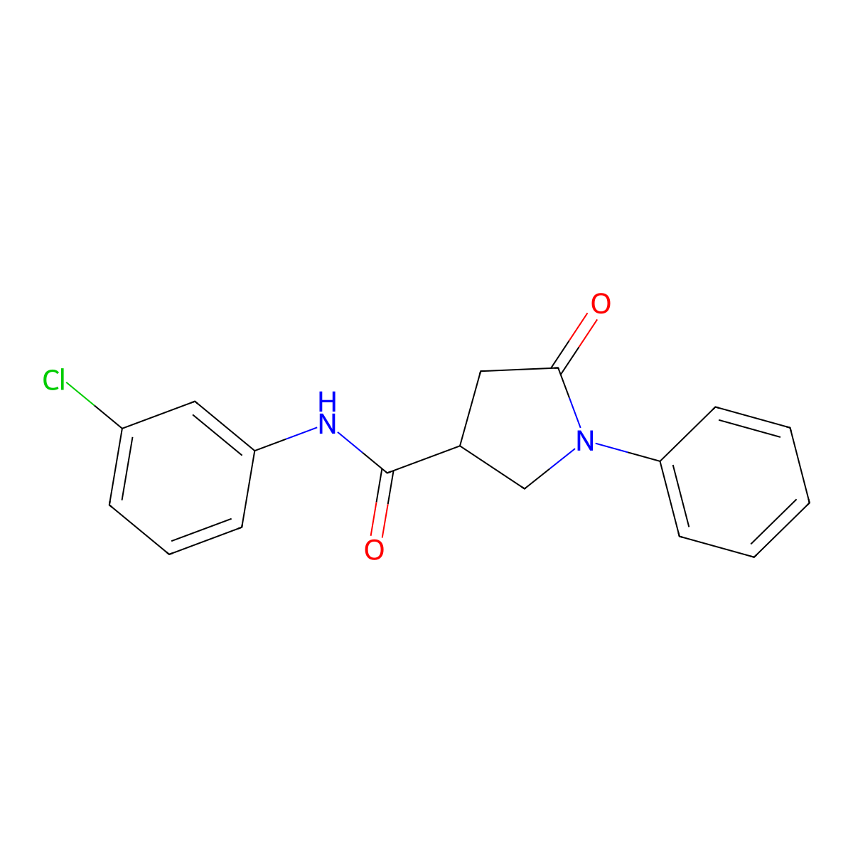 N-(3-chlorophenyl)-5-oxo-1-phenylpyrrolidine-3-carboxamide molecular structure, CAS 312502-73-1
