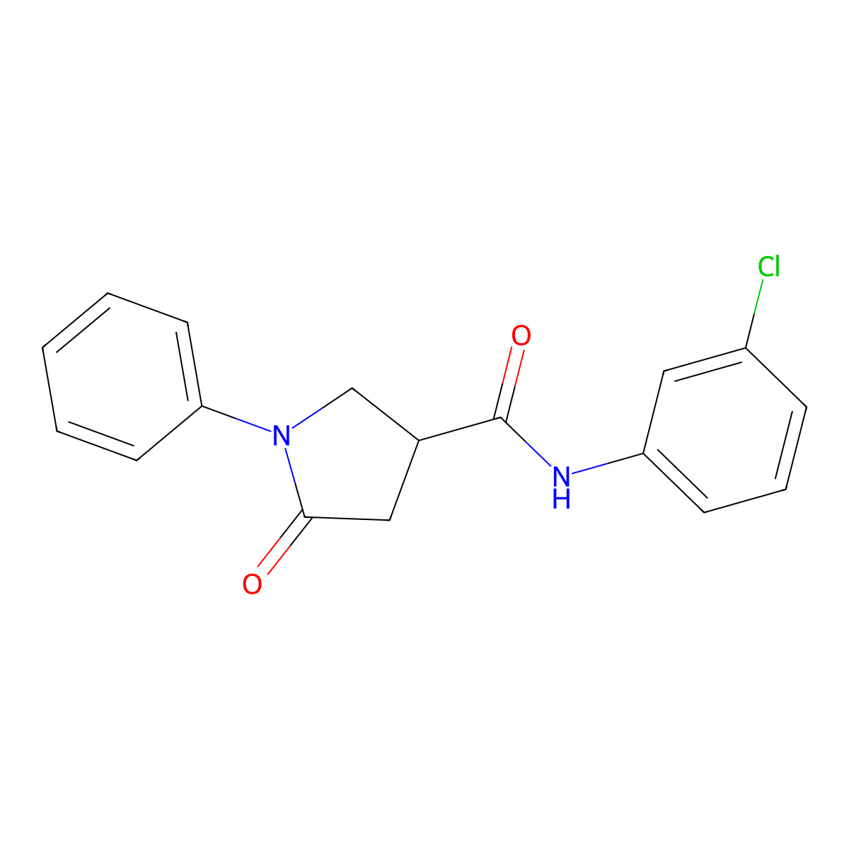 N-(3-chlorophenyl)-5-oxo-1-phenylpyrrolidine-3-carboxamide molecular structure, CAS 312502-73-1