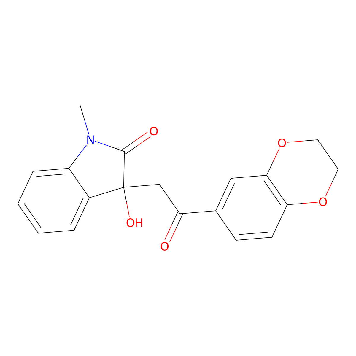 3-[2-(2,3-Dihydro-1,4-benzodioxin-6-yl)-2-oxoethyl]-3-hydroxy-1-methylindol-2-one molecular structure, CAS 312504-26-0
