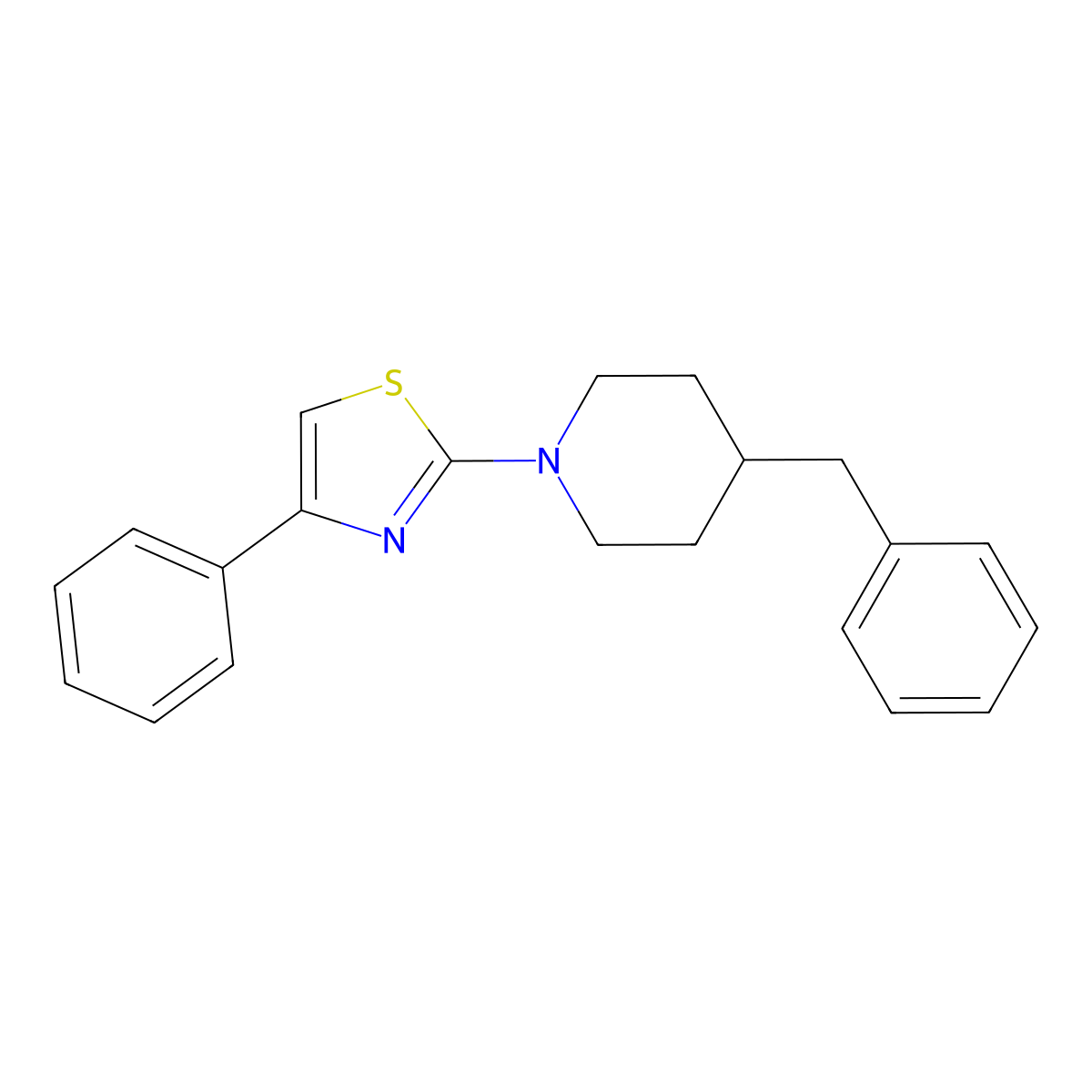 2-(4-Benzylpiperidin-1-yl)-4-phenyl-1,3-thiazole molecular structure, CAS 312504-51-1