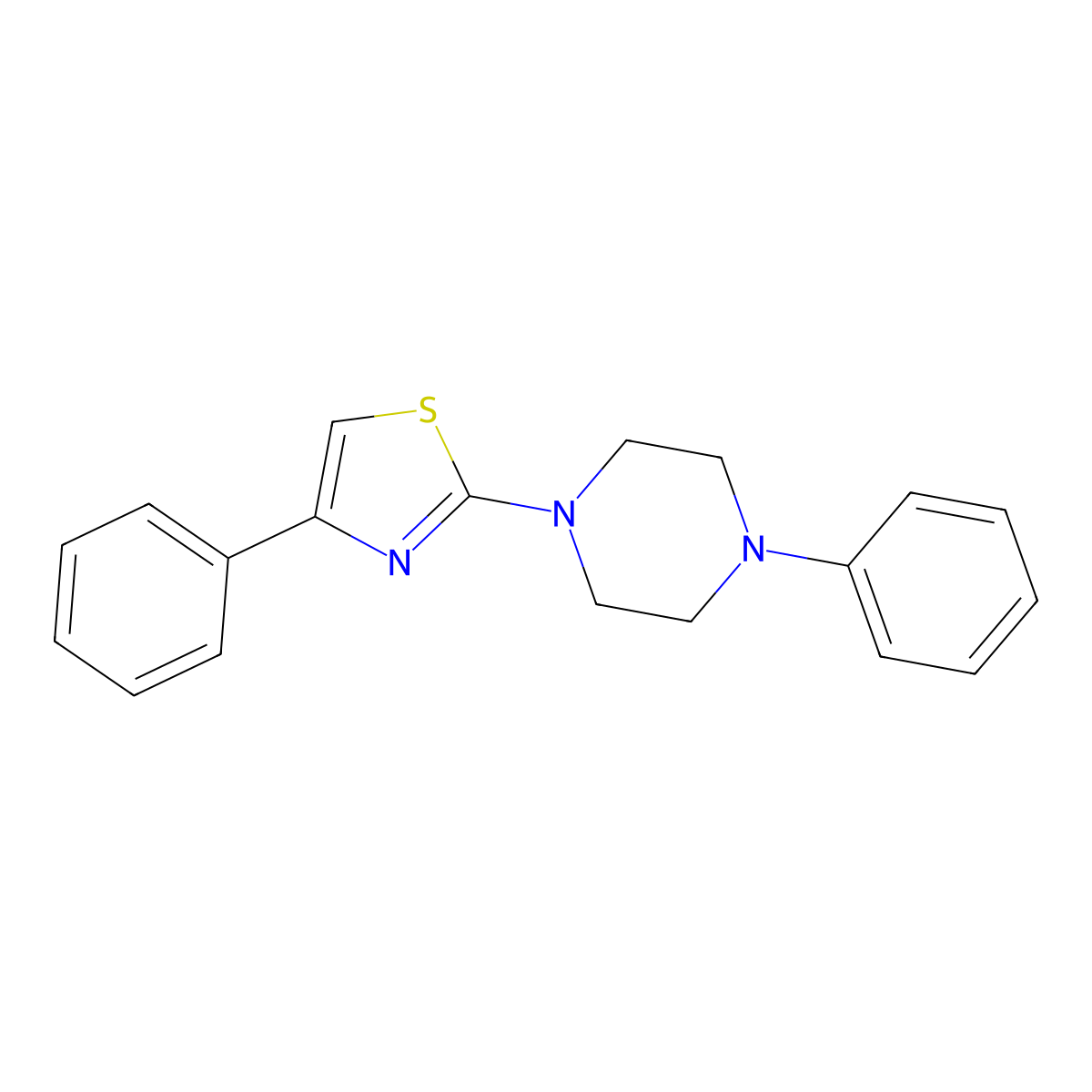 1-Phenyl-4-(4-phenyl-1,3-thiazol-2-yl)piperazine molecular structure, CAS 312504-57-7