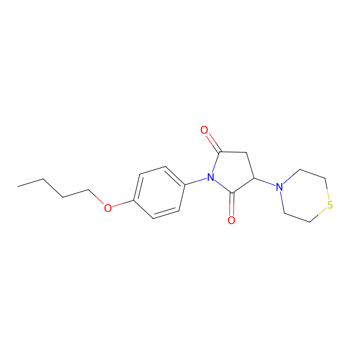 1-(4-Butoxyphenyl)-3-(4-thiomorpholinyl)-2,5-pyrrolidinedione molecular structure, CAS 312504-81-7