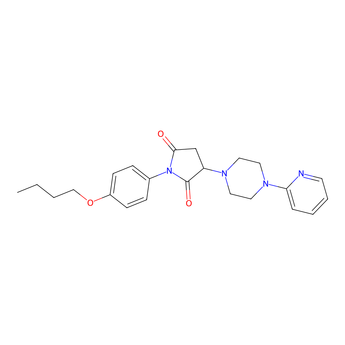 1-(4-Butoxyphenyl)-3-(4-pyridin-2-ylpiperazin-1-yl)pyrrolidine-2,5-dione molecular structure, CAS 312504-82-8