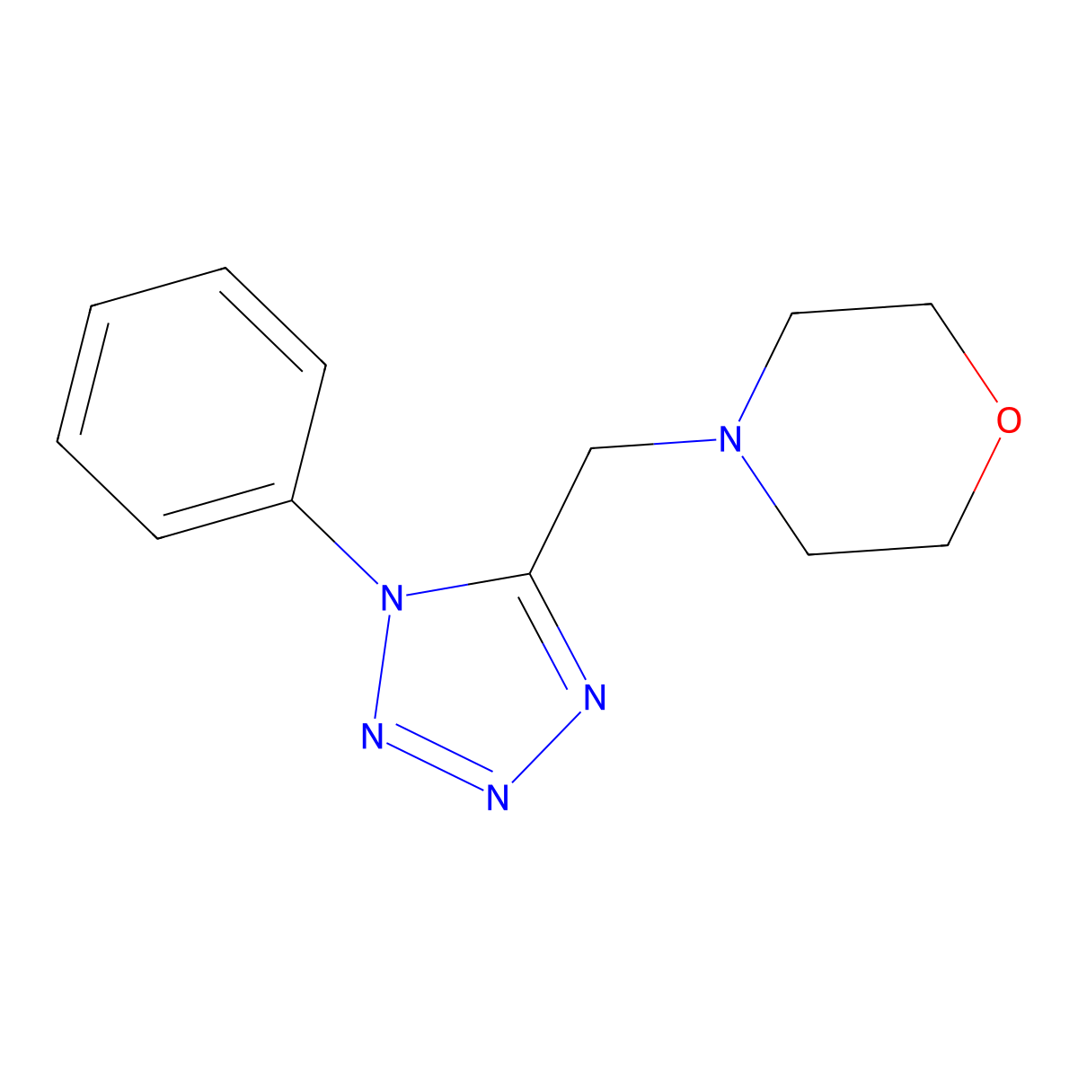 4-[(1-phenyl-1H-tetraazol-5-yl)methyl]morpholine molecular structure, CAS 312504-86-2