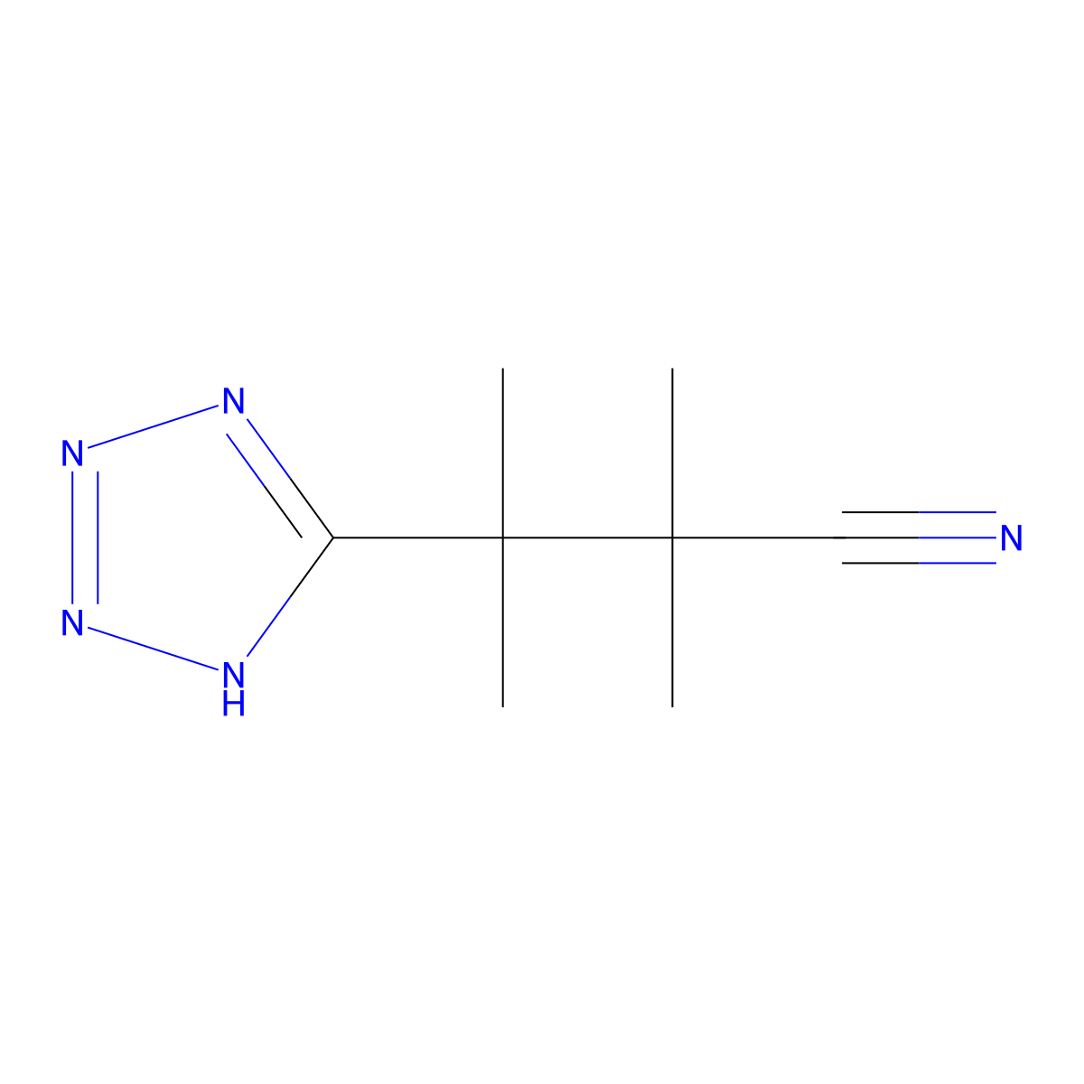 2,2,3-trimethyl-3-(2H-tetrazol-5-yl)butanenitrile molecular structure, CAS 312504-87-3