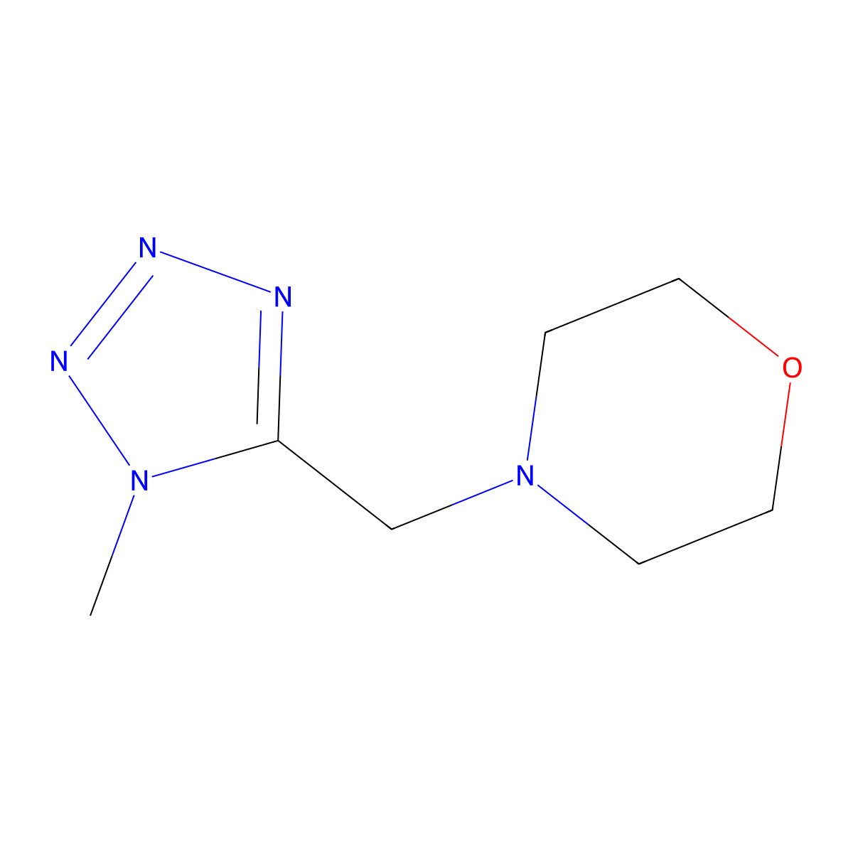 4-[(1-Methyltetrazol-5-yl)methyl]morpholine molecular structure, CAS 312504-88-4