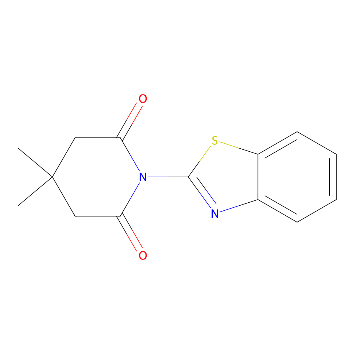 1-(2-Benzothiazolyl)-4,4-dimethyl-2,6-piperidinedione molecular structure, CAS 312505-12-7