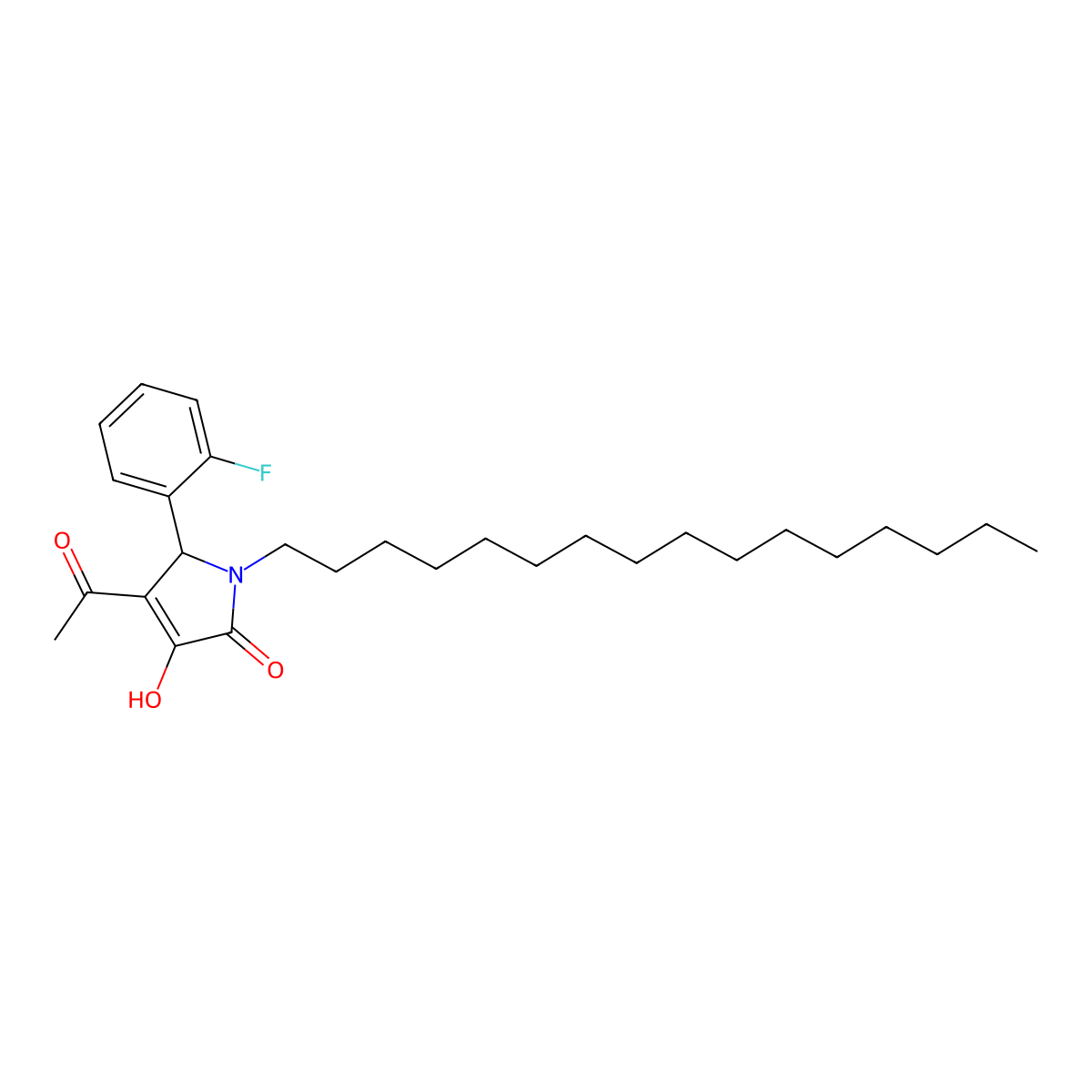 4-acetyl-5-(2-fluorophenyl)-1-hexadecyl-3-hydroxy-1,5-dihydro-2H-pyrrol-2-one molecular structure, CAS 312505-14-9