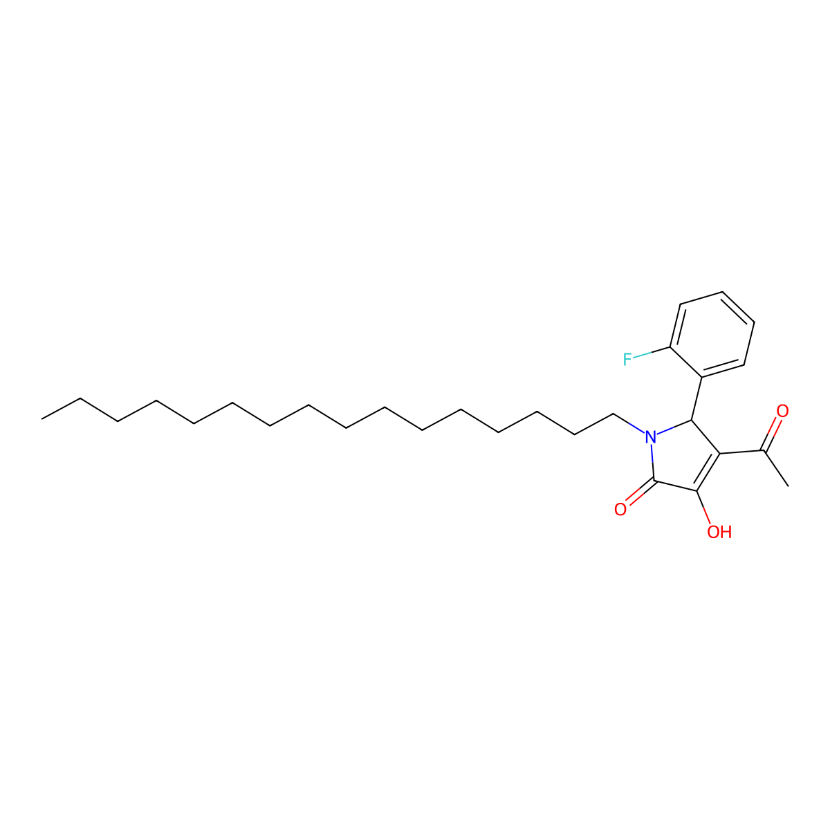 4-acetyl-5-(2-fluorophenyl)-1-hexadecyl-3-hydroxy-1,5-dihydro-2H-pyrrol-2-one molecular structure, CAS 312505-14-9