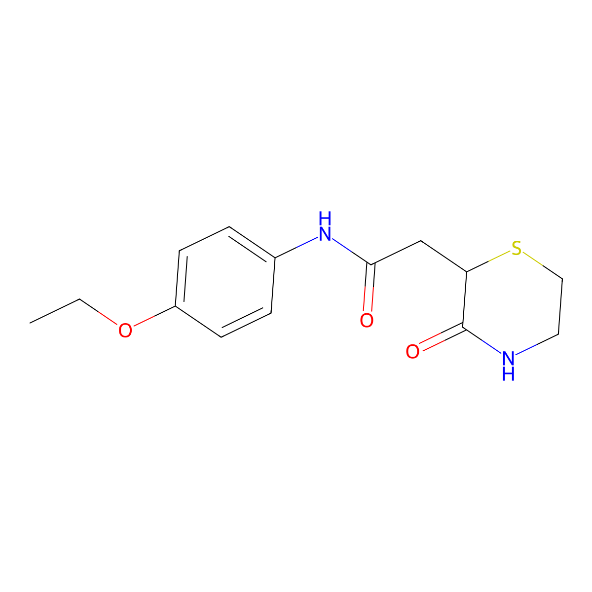 N-(4-ethoxyphenyl)-2-(3-oxothiomorpholin-2-yl)acetamide molecular structure, CAS 312505-33-2