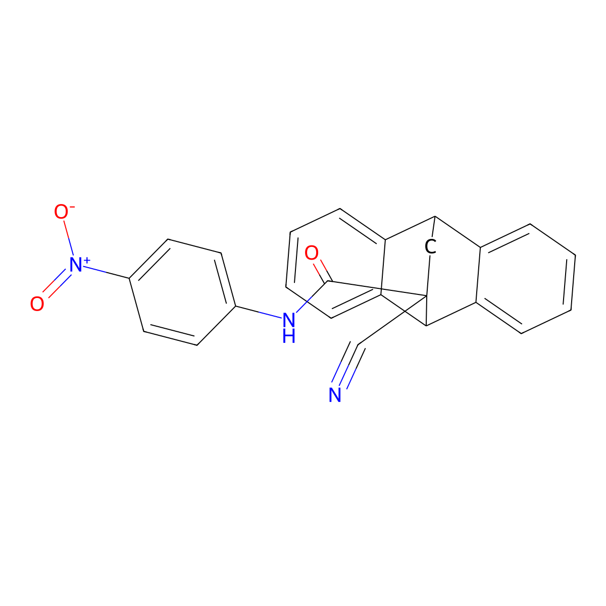 11-cyano-N-(4-nitrophenyl)-9,10-dihydro-9,10-ethanoanthracene-11-carboxamide molecular structure, CAS 312505-69-4