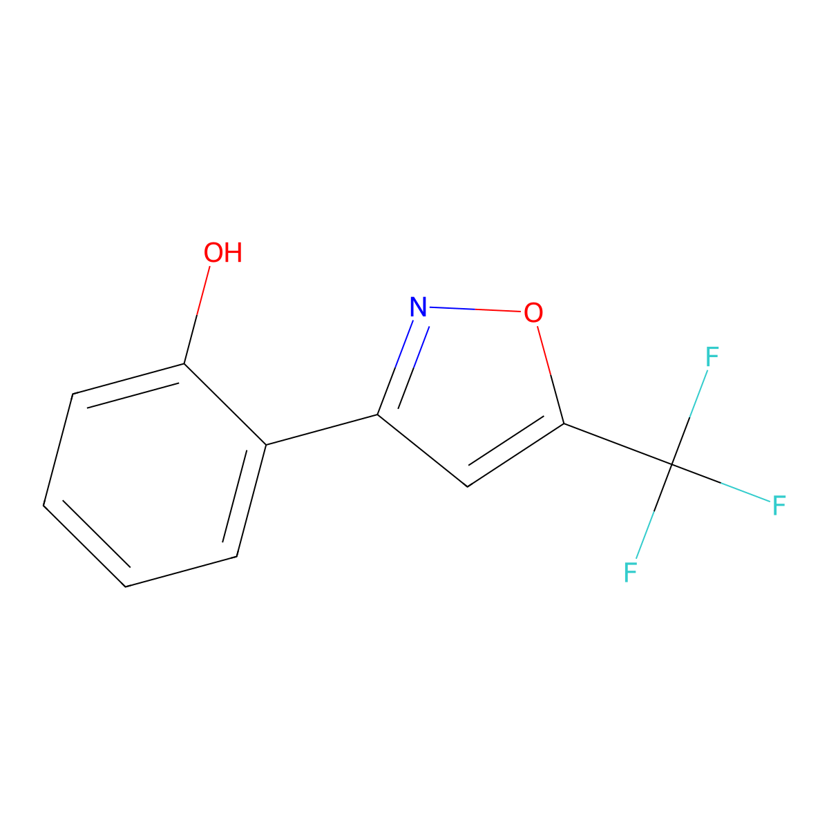 2-[5-(Trifluoromethyl)isoxazol-3-yl]phenol molecular structure, CAS 312505-97-8