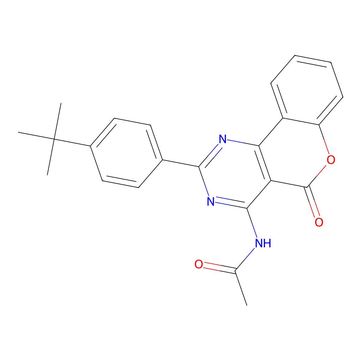 N-[2-(4-tert-butylphenyl)-5-oxochromeno[4,3-d]pyrimidin-4-yl]acetamide molecular structure, CAS 312506-10-8