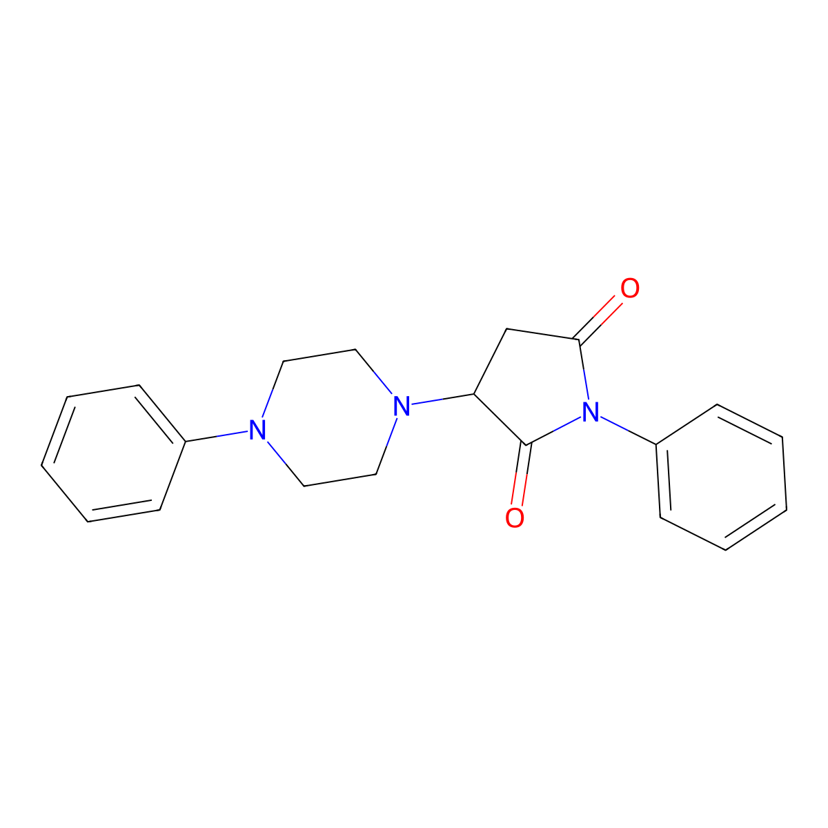 1-Phenyl-3-(4-phenylpiperazin-1-yl)pyrrolidine-2,5-dione molecular structure, CAS 312506-24-4