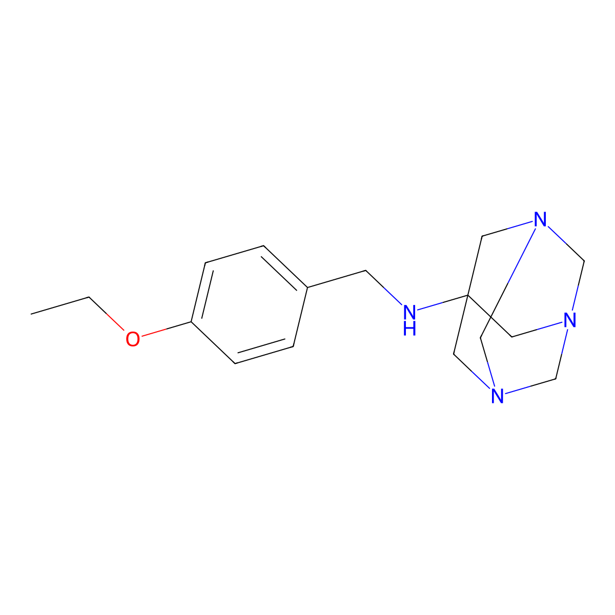N-(4-ethoxybenzyl)-1,3,5-triazatricyclo[3.3.1.1~3,7~]decan-7-amine molecular structure, CAS 312506-80-2