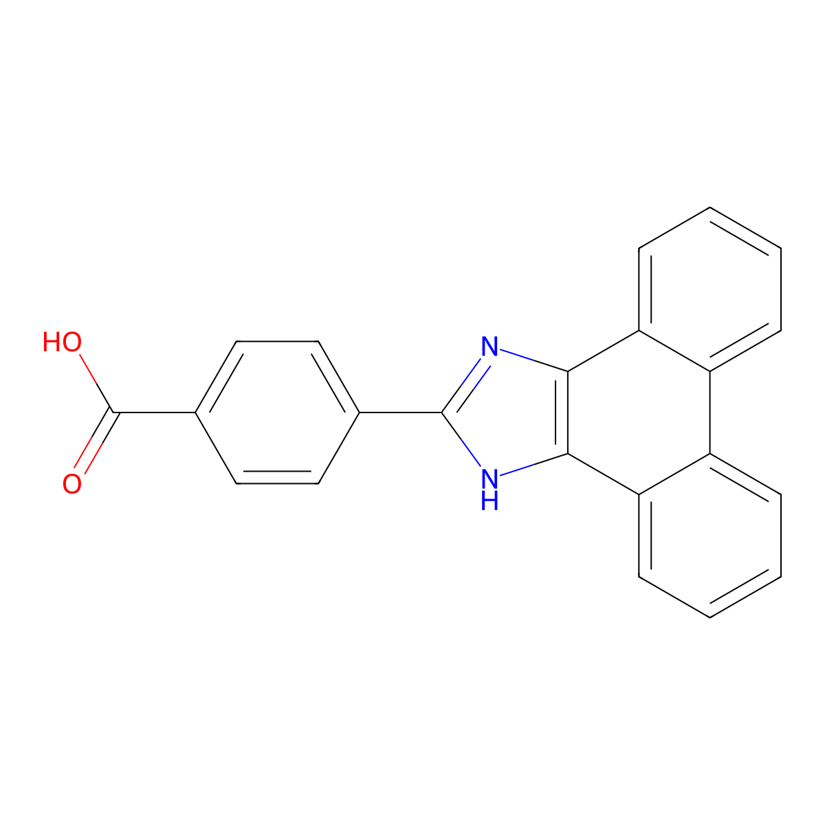4-(1H-phenanthro[9,10-d]imidazol-2-yl)benzoic acid molecular structure, CAS 312507-02-1