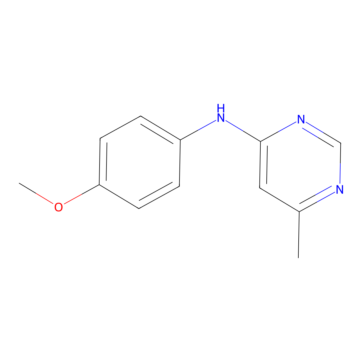 N-(4-methoxyphenyl)-6-methylpyrimidin-4-amine molecular structure, CAS 312507-33-8