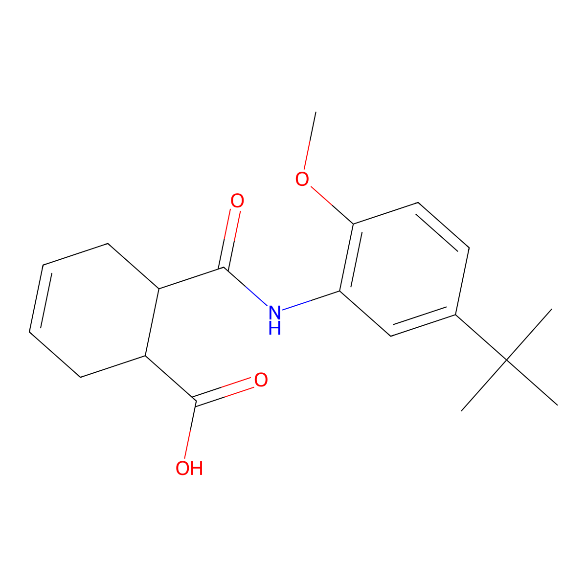 6-[(5-Tert-butyl-2-methoxyphenyl)carbamoyl]cyclohex-3-ene-1-carboxylic acid molecular structure, CAS 312507-84-9