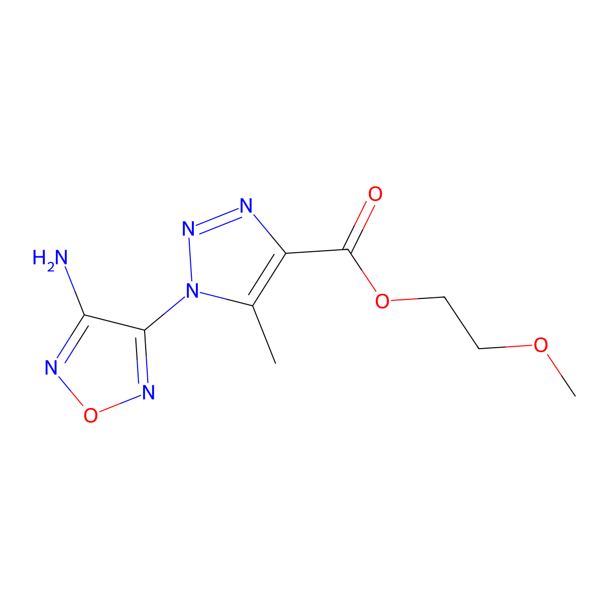 2-methoxyethyl 1-(4-amino-1,2,5-oxadiazol-3-yl)-5-methyl-1H-1,2,3-triazole-4-carboxylate molecular structure, CAS 312508-59-1
