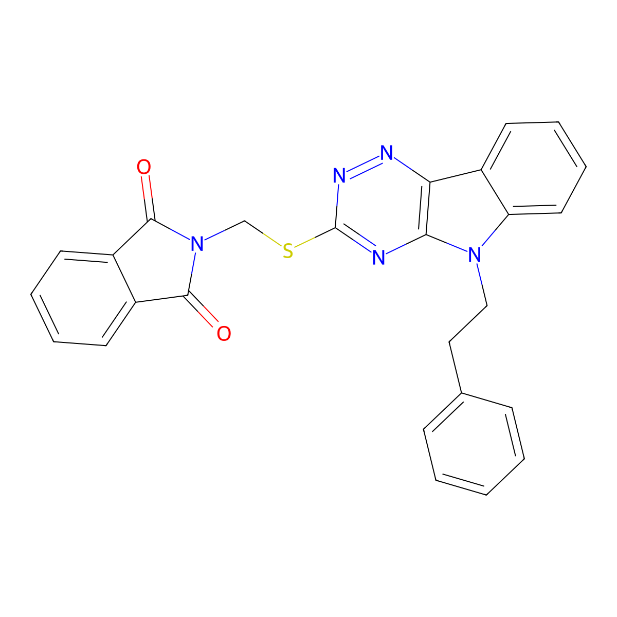 2-({[5-(2-phenylethyl)-5H-[1,2,4]triazino[5,6-b]indol-3-yl]sulfanyl}methyl)-1H-isoindole-1,3(2H)-dione molecular structure, CAS 312508-89-7