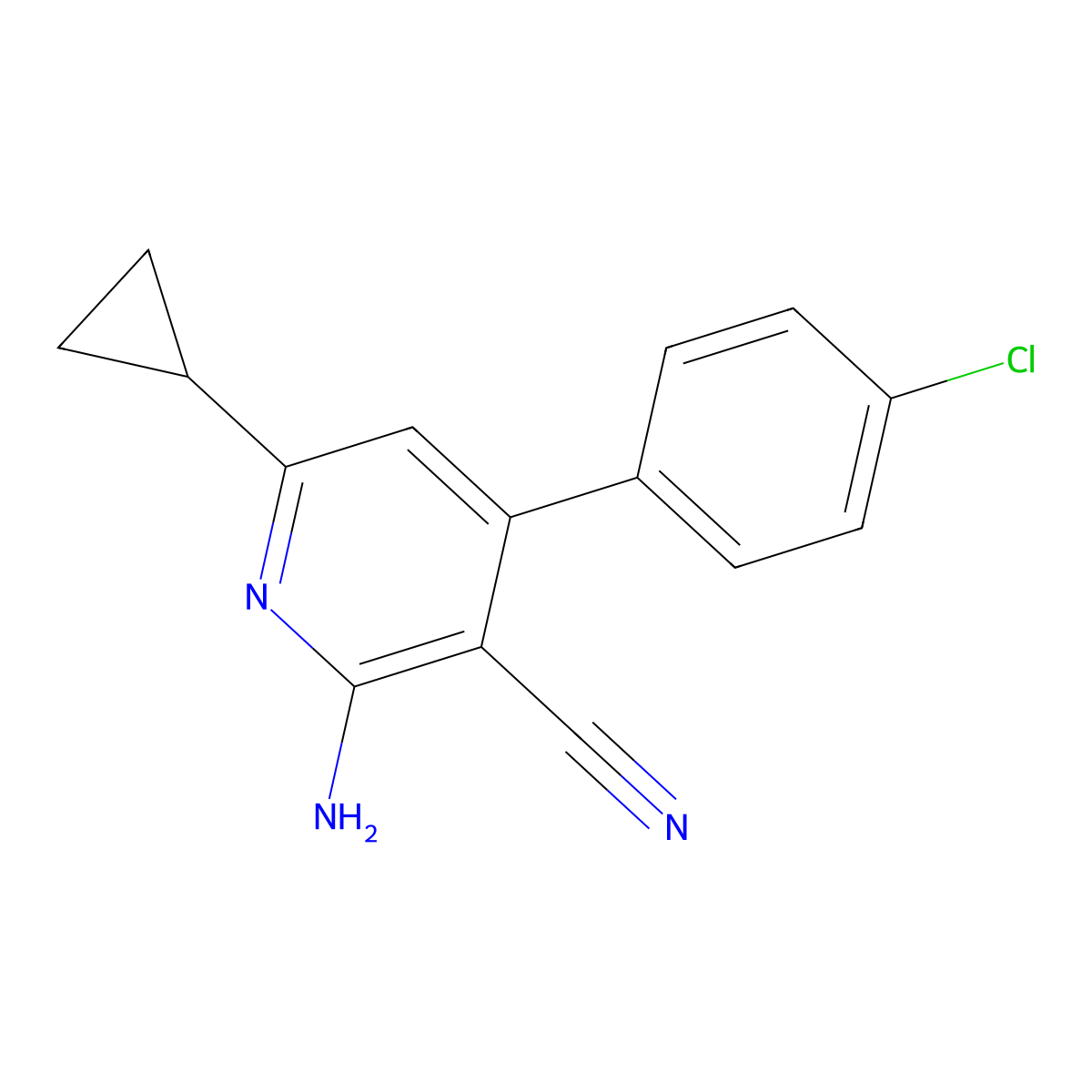 2-Amino-4-(4-chlorophenyl)-6-cyclopropylpyridine-3-carbonitrile molecular structure, CAS 312508-99-9