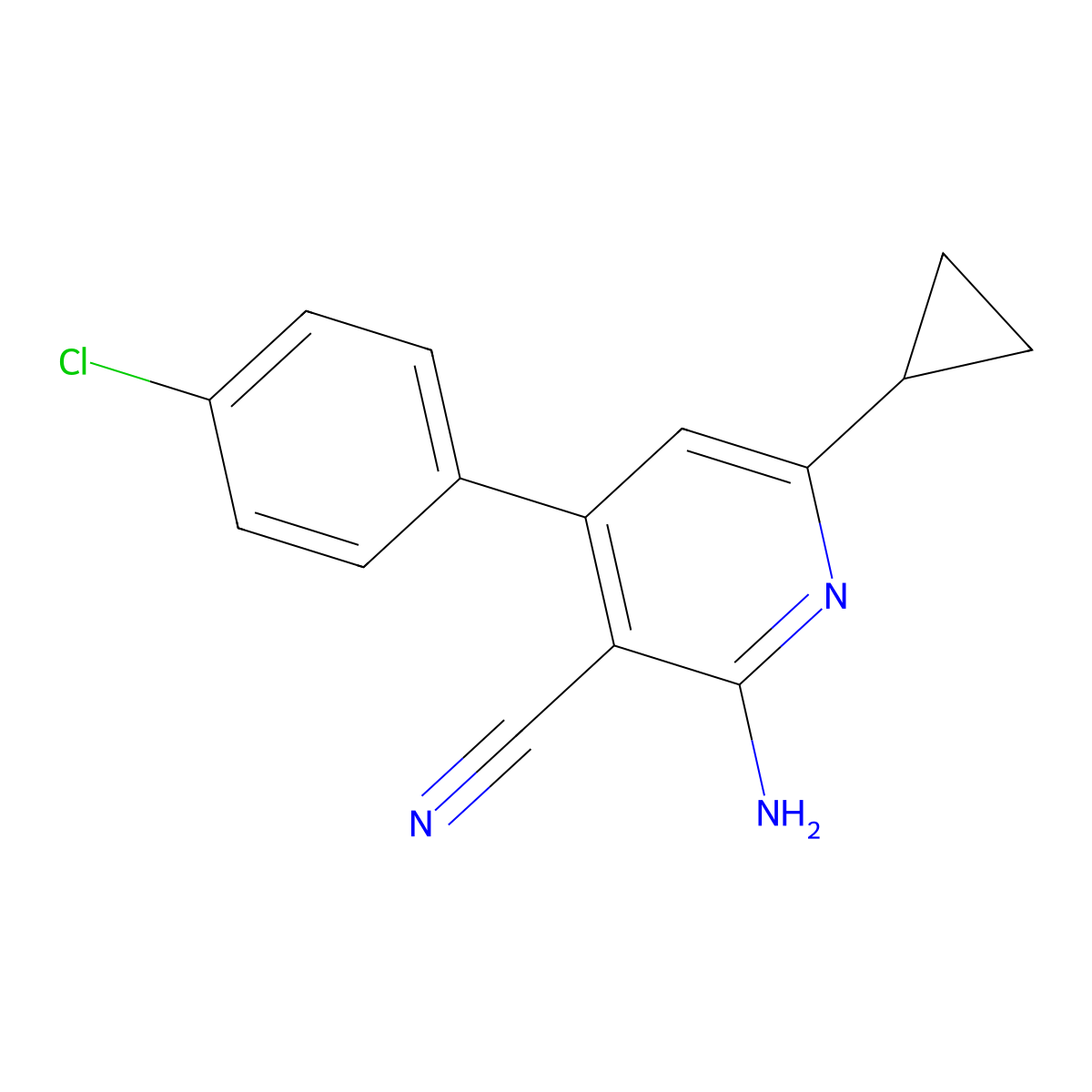 2-Amino-4-(4-chlorophenyl)-6-cyclopropylpyridine-3-carbonitrile molecular structure, CAS 312508-99-9