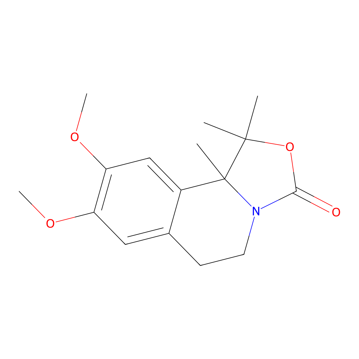 8,9-Dimethoxy-1,1,10b-trimethyl-1,5,6,10b-tetrahydro[1,3]oxazolo[4,3-a]isoquinolin-3-one molecular structure, CAS 312509-78-7