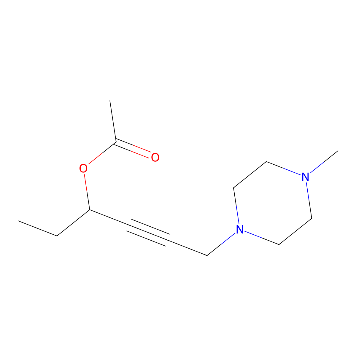 4-Hexyn-3-ol, 6-(4-methyl-1-piperazinyl)-, 3-acetate molecular structure, CAS 312509-79-8