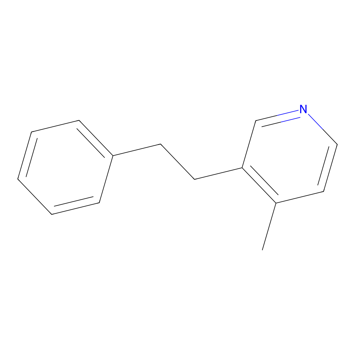 4-Methyl-3-(2-phenylethyl)pyridine molecular structure, CAS 31251-56-6