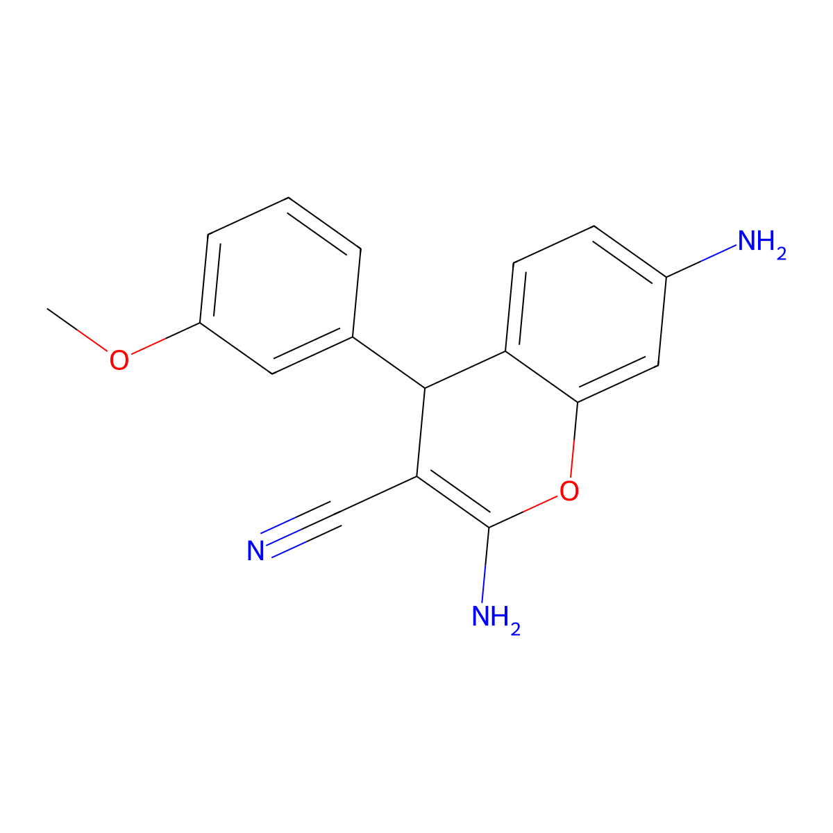 2,7-diamino-4-(3-methoxyphenyl)-4H-chromene-3-carbonitrile molecular structure, CAS 312510-17-1
