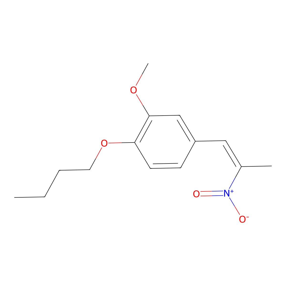 1-Butoxy-2-methoxy-4-(2-nitro-1-propen-1-yl)benzene molecular structure, CAS 312510-62-6