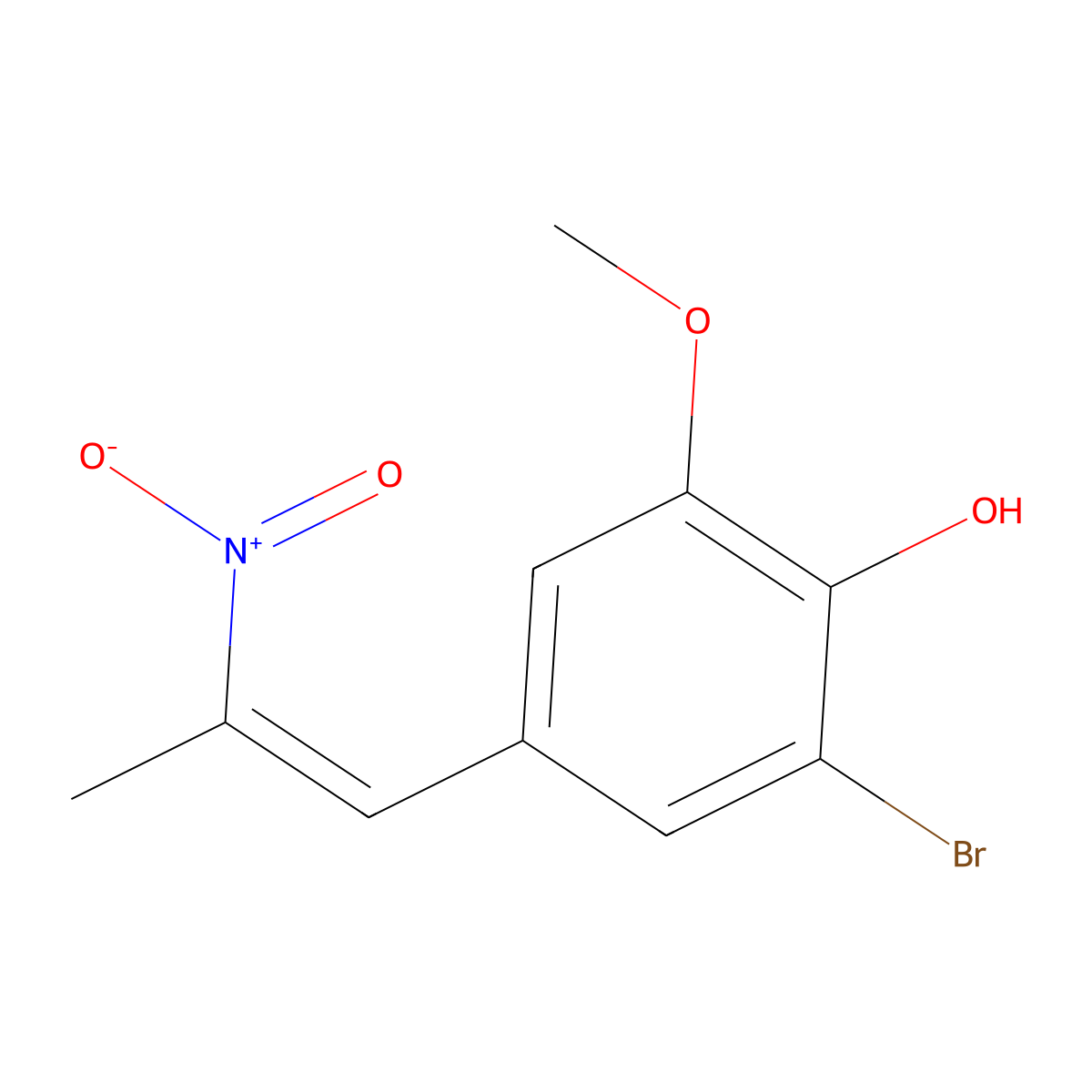 2-Bromo-6-methoxy-4-(2-nitroprop-1-enyl)phenol molecular structure, CAS 312510-64-8