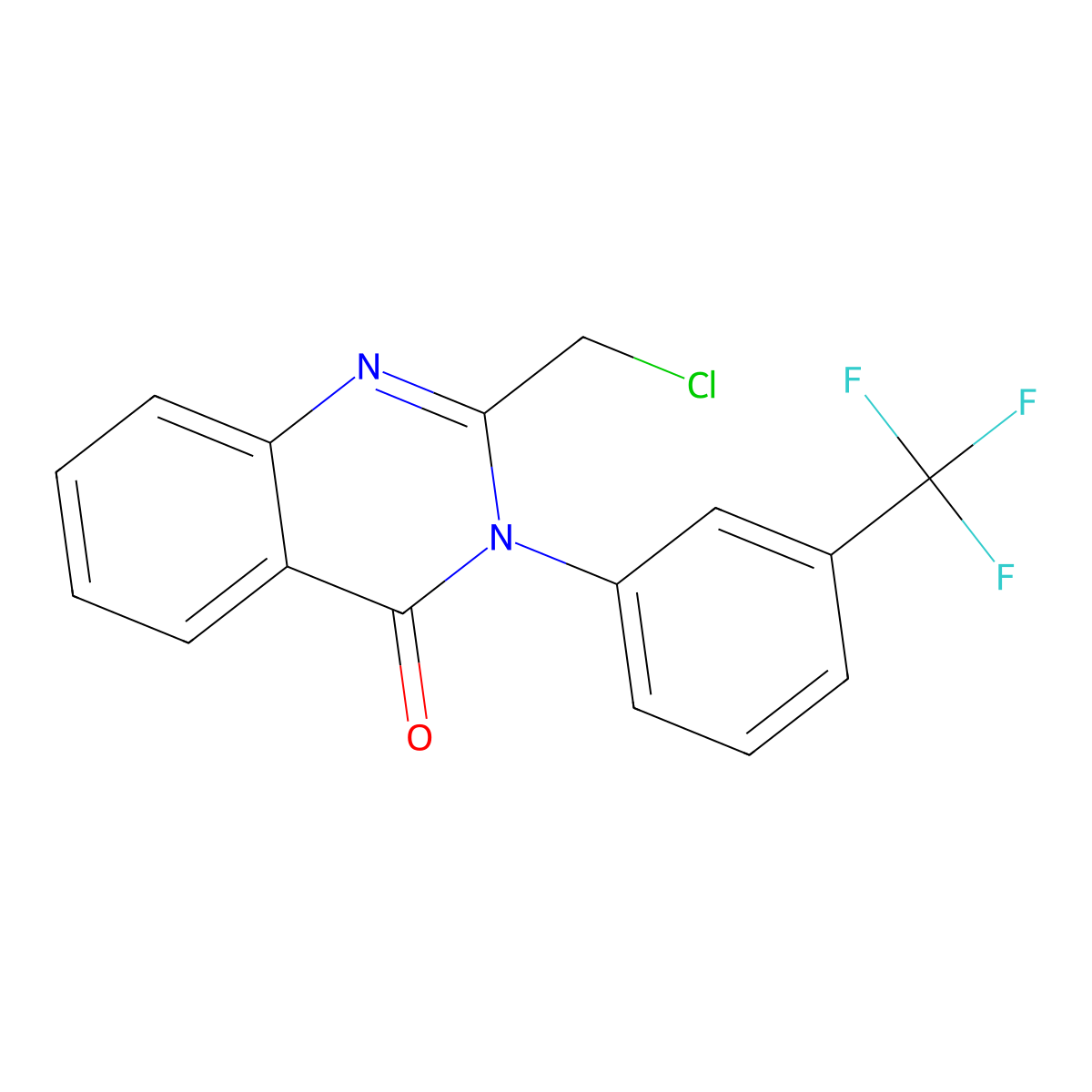 2-(chloromethyl)-3-[3-(trifluoromethyl)phenyl]quinazolin-4(3H)-one molecular structure, CAS 312510-67-1