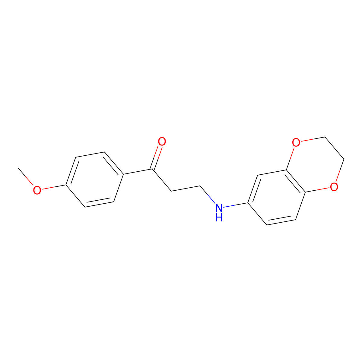 3-(2,3-Dihydro-1,4-benzodioxin-6-ylamino)-1-(4-methoxyphenyl)-1-propanone molecular structure, CAS 312510-68-2