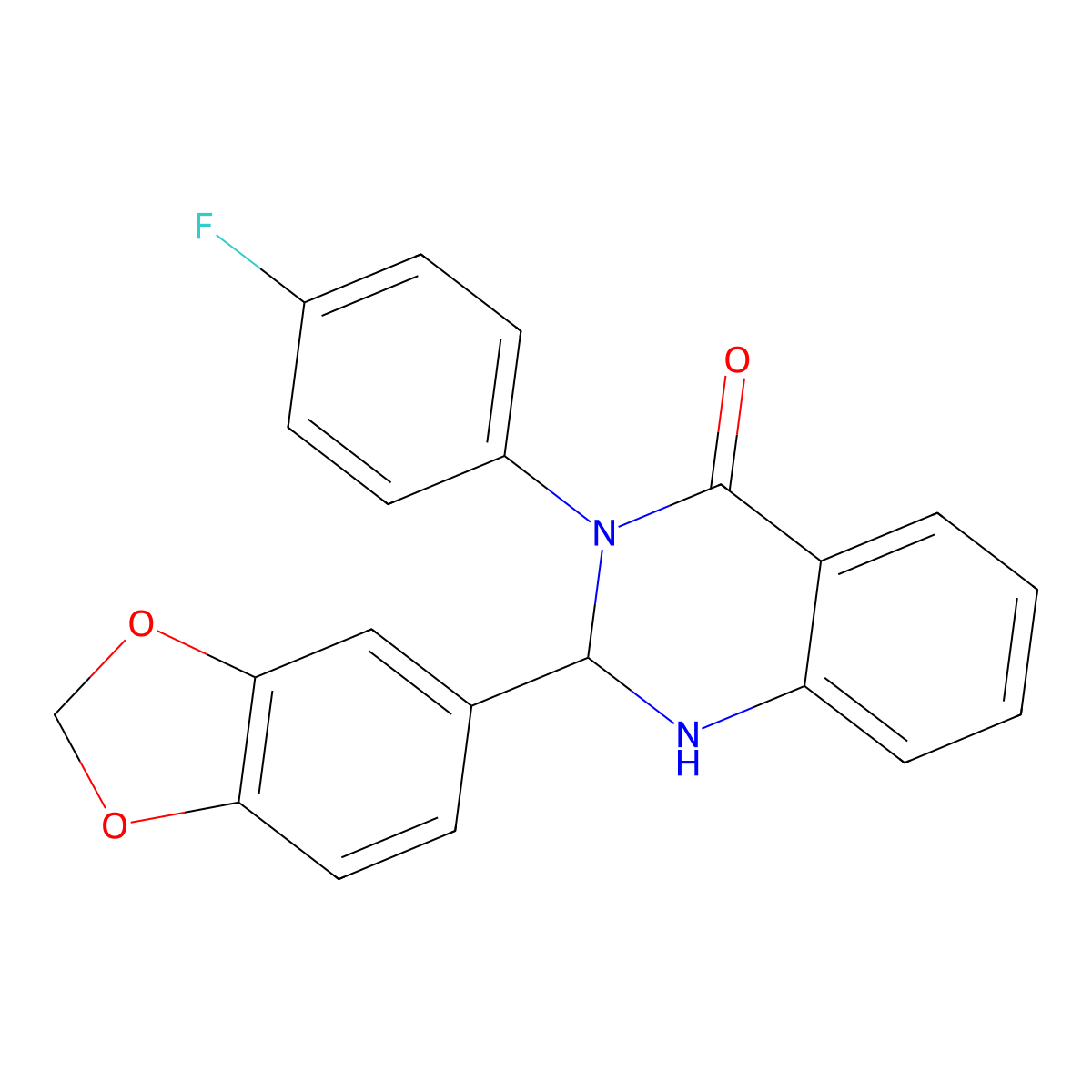 2-(1,3-Benzodioxol-5-yl)-3-(4-fluorophenyl)-1,2-dihydroquinazolin-4-one molecular structure, CAS 312511-09-4