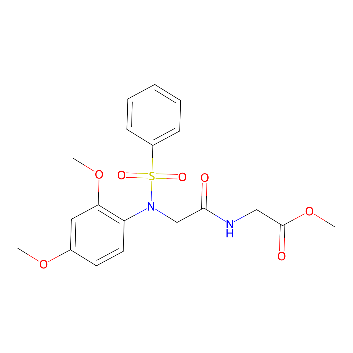 methyl 2-[[2-[N-(benzenesulfonyl)-2,4-dimethoxyanilino]acetyl]amino]acetate molecular structure, CAS 312511-25-4