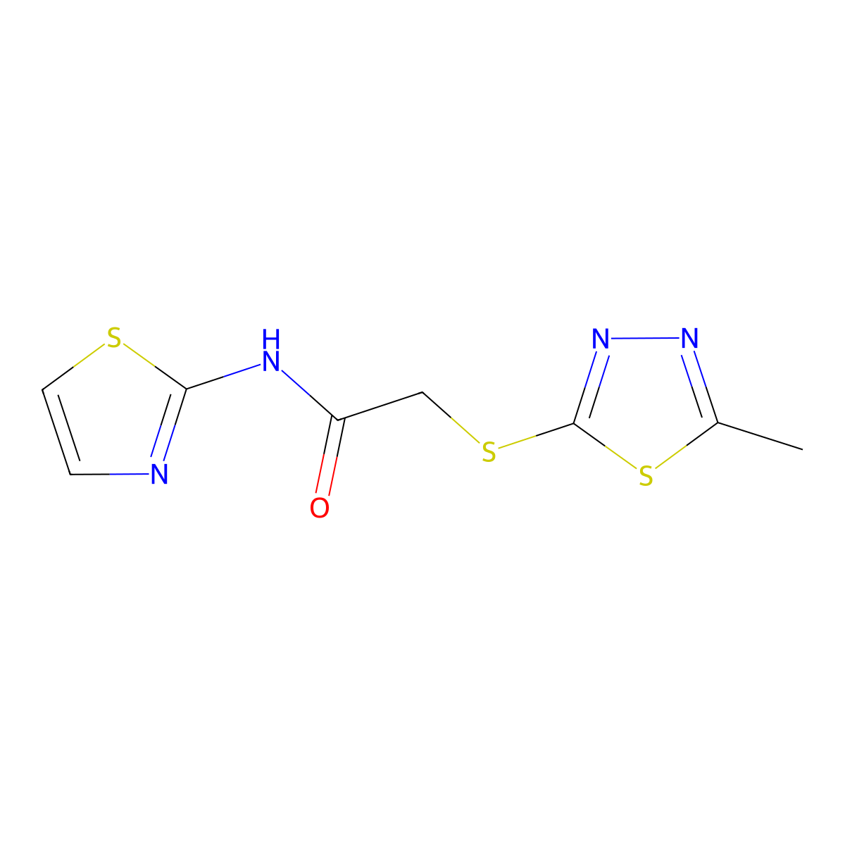 2-[(5-methyl-1,3,4-thiadiazol-2-yl)sulfanyl]-N-(1,3-thiazol-2-yl)acetamide molecular structure, CAS 312511-50-5