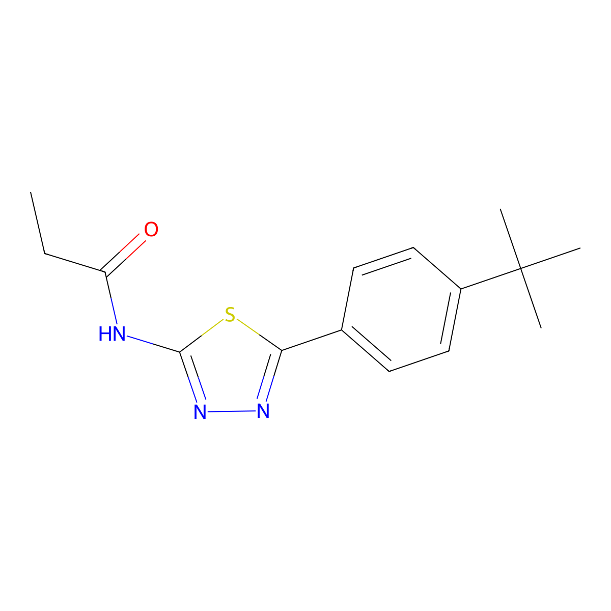 N-[5-(4-tert-butylphenyl)-1,3,4-thiadiazol-2-yl]propanamide molecular structure, CAS 312511-82-3