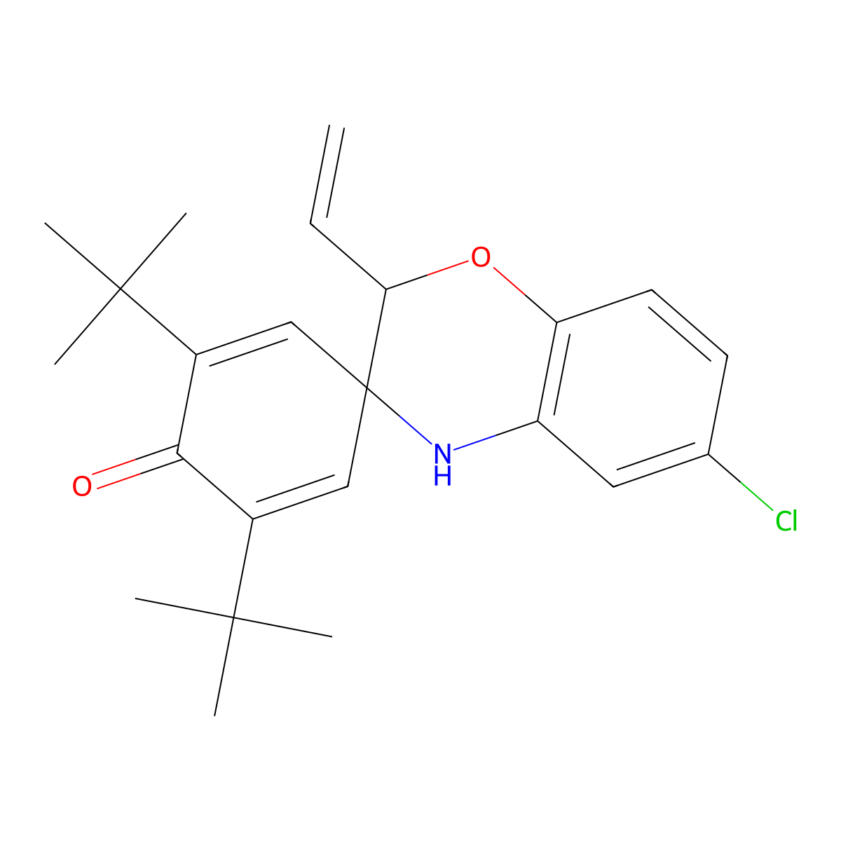 2',6'-Ditert-butyl-6-chloro-2-ethenylspiro[2,4-dihydro-1,4-benzoxazine-3,4'-cyclohexa-2,5-diene]-1'-one molecular structure, CAS 312512-12-2