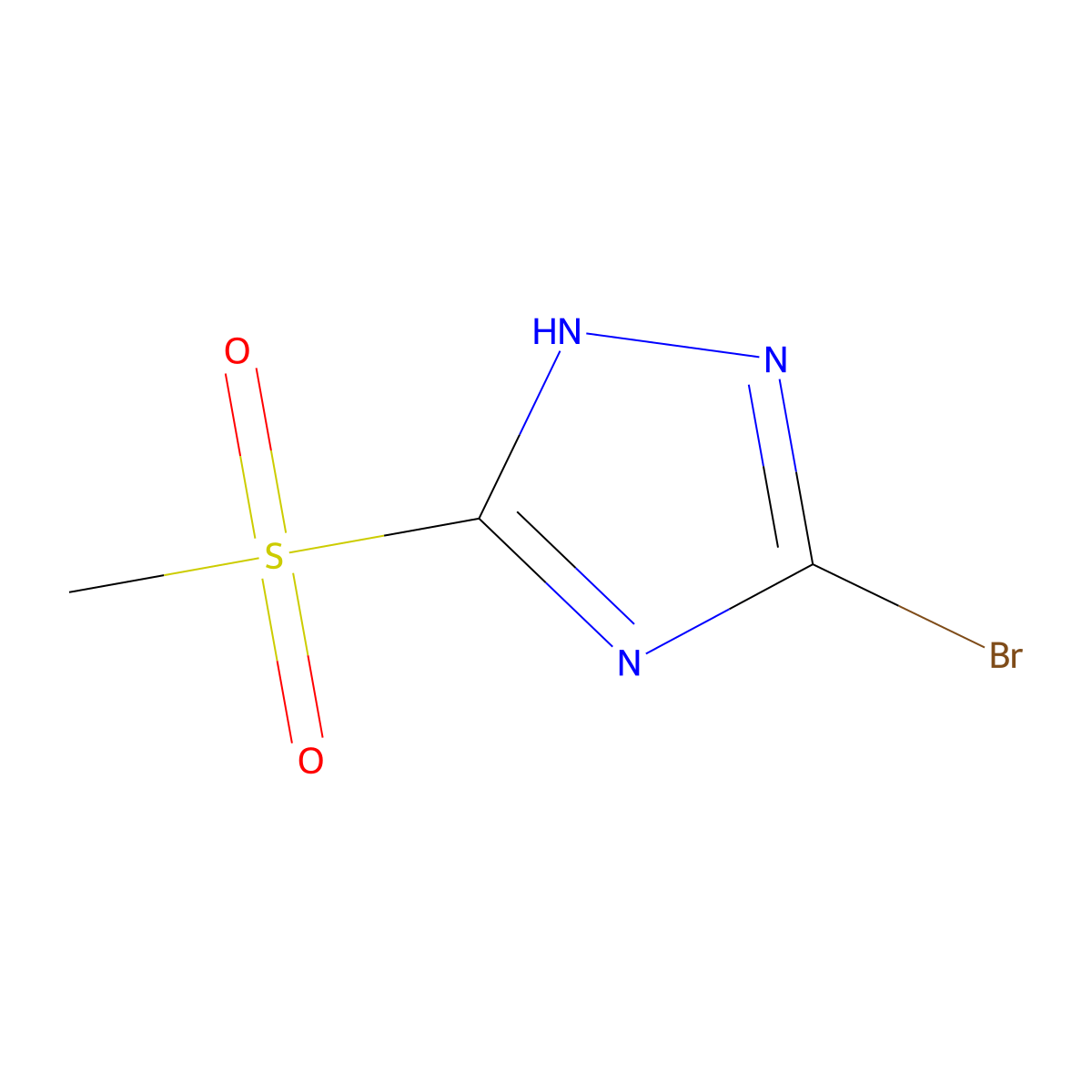 5-bromo-3-(methylsulfonyl)-1H-1,2,4-triazole molecular structure, CAS 312512-38-2