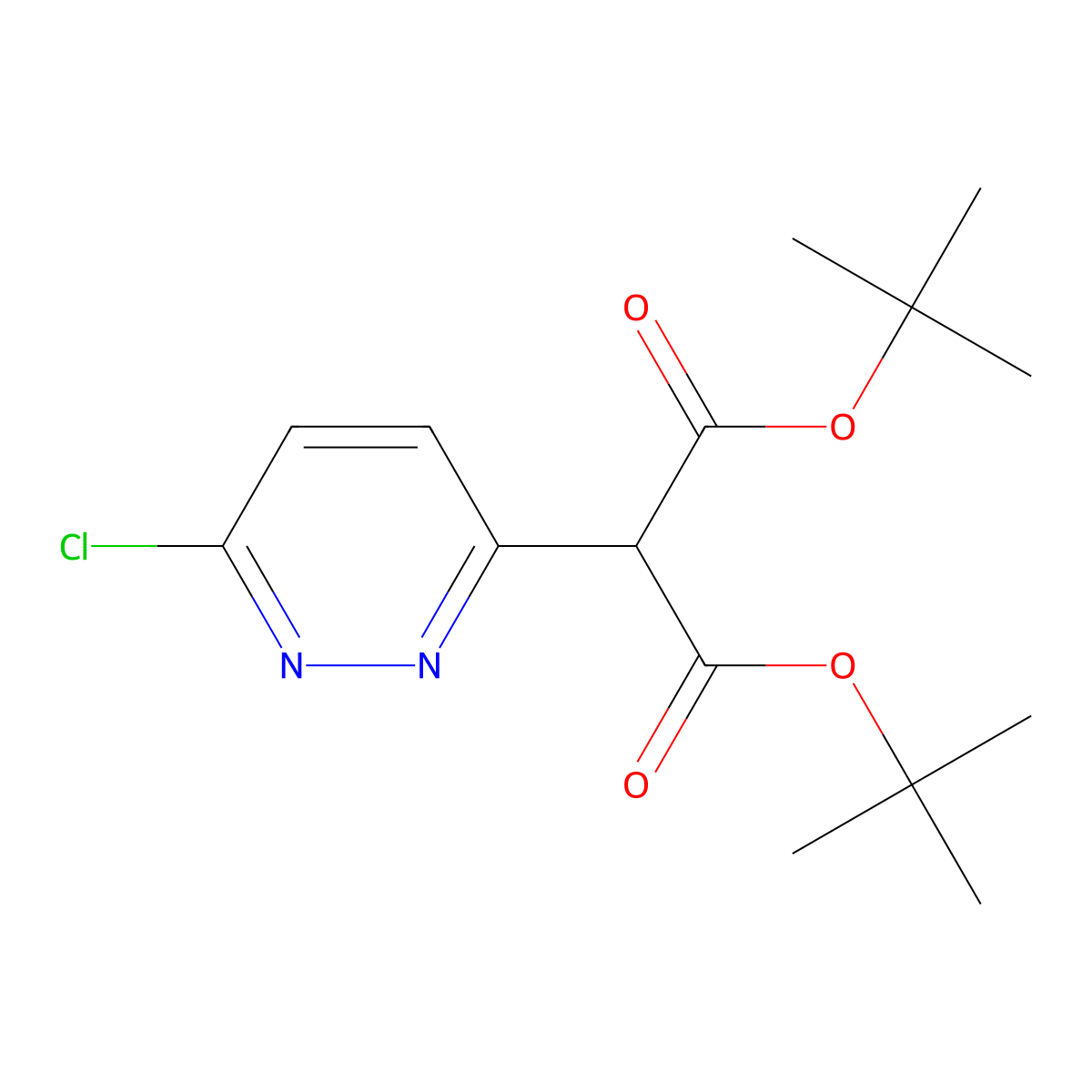 Di-tert-butyl (6-chloropyridazin-3-yl)propanedioate molecular structure, CAS 312512-99-5