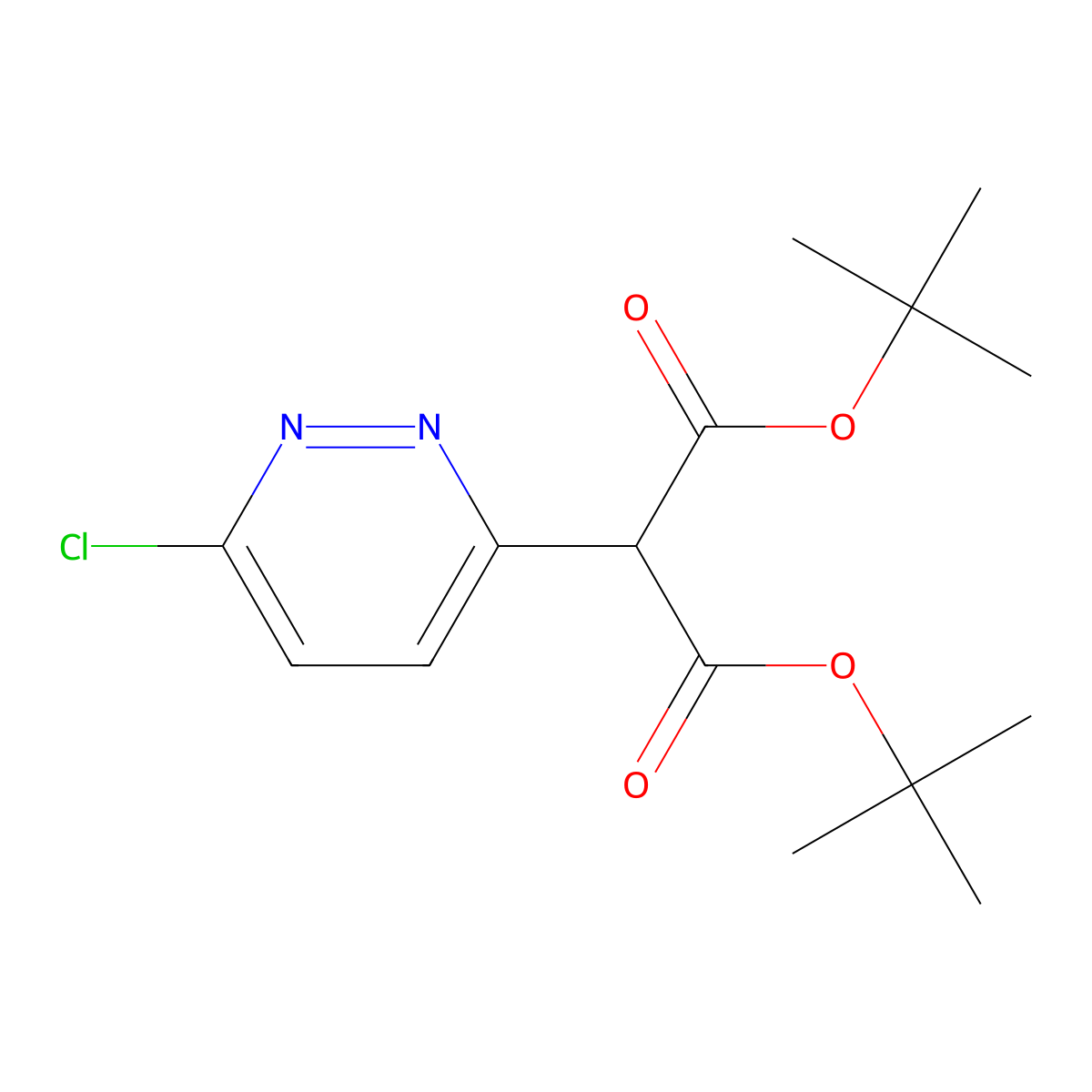 Di-tert-butyl (6-chloropyridazin-3-yl)propanedioate molecular structure, CAS 312512-99-5