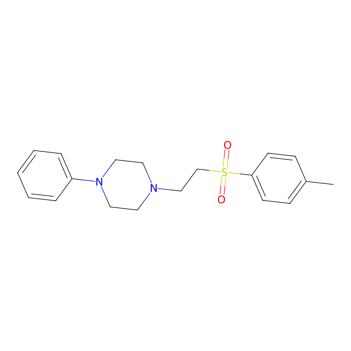 1-[2-(4-Methylphenyl)sulfonylethyl]-4-phenylpiperazine molecular structure, CAS 312513-23-8