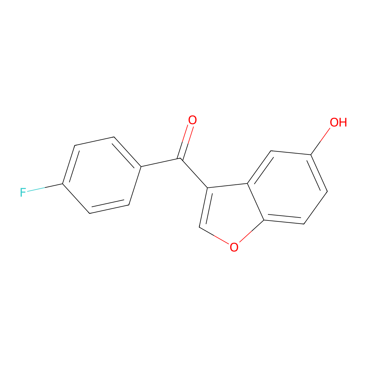 (4-Fluorophenyl)(5-hydroxybenzofuran-3-yl)methanone molecular structure, CAS 312513-28-3