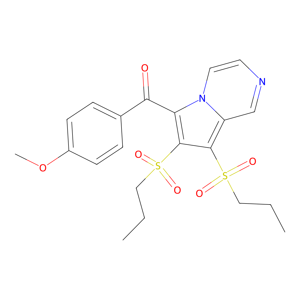 [7,8-Bis(propylsulfonyl)pyrrolo[1,2-a]pyrazin-6-yl](4-methoxyphenyl)methanone molecular structure, CAS 312513-58-9