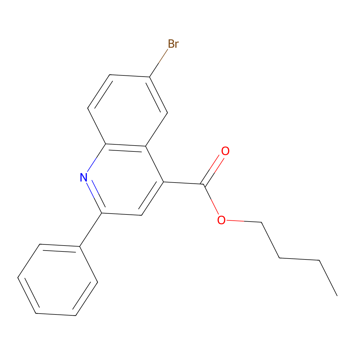 Butyl 6-bromo-2-phenyl-4-quinolinecarboxylate molecular structure, CAS 312513-61-4