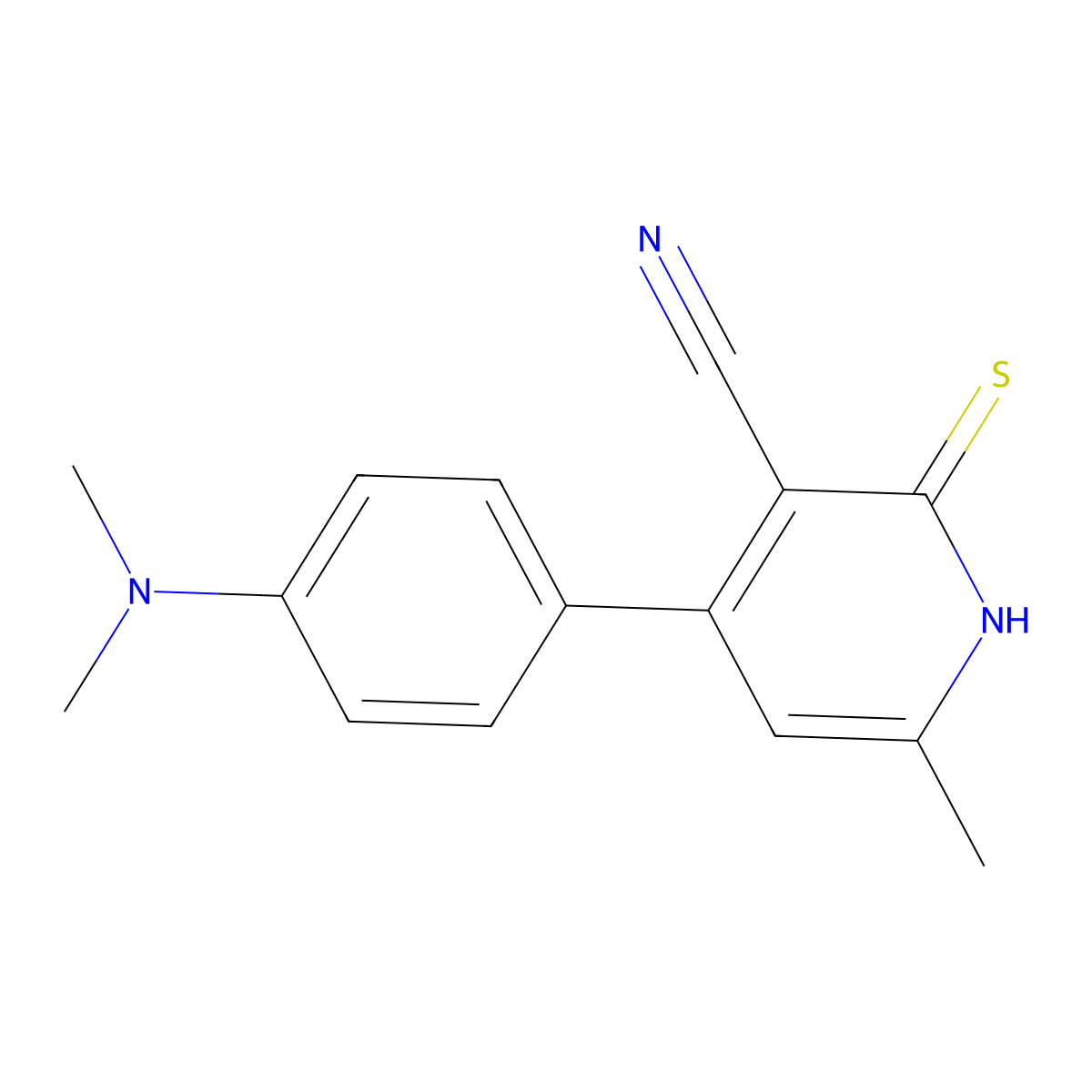 4-(4-(Dimethylamino)phenyl)-6-methyl-2-thioxo-1,2-dihydropyridine-3-carbonitrile molecular structure, CAS 312513-62-5
